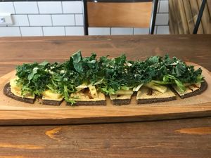 Tasty raw flatbread at Plants in Taipei