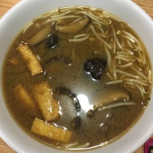 River City 'Ramen': a sad unseasoned bowl of brown sadness with glassy pho noodles. I was so excited for this place too. :( at Bok Choy in San Antonio