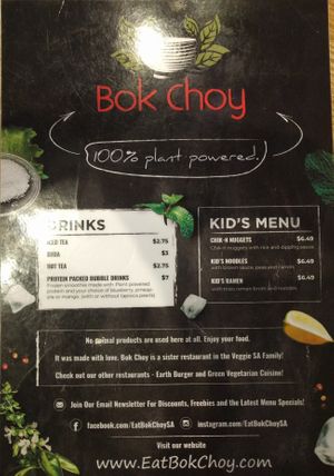 May 2019 menu - 1 of 3 at Bok Choy in San Antonio