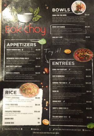 May 2019 menu - 2 of 3 at Bok Choy in San Antonio