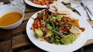 buffet plate incl soup of the day (Thai)  at Alma in Nykoping