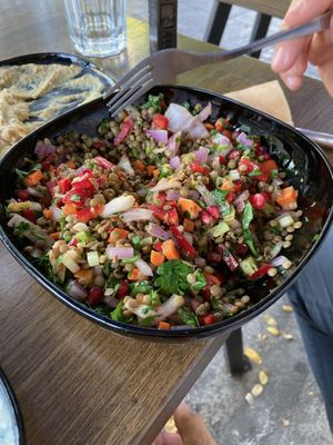 Lentils salad at Veganaki in Athens