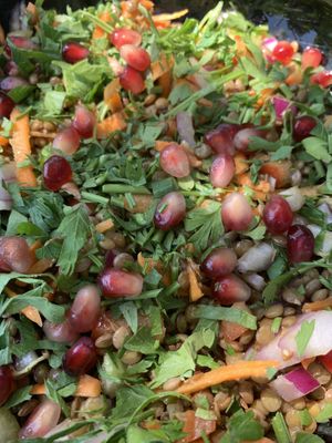 Lentil salad at Veganaki in Athens