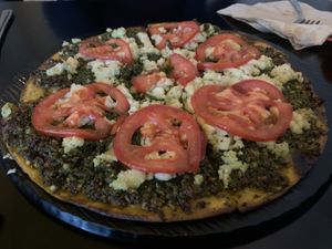 Greek Pesto pizza  at Veganaki in Athens