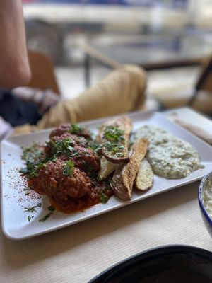 Vegan meatballs at Veganaki in Athens