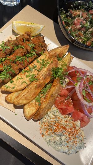 Souflaki platter  at Veganaki in Athens