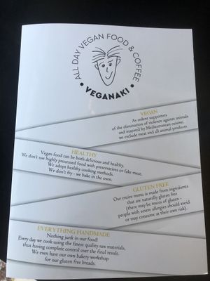 menu  at Veganaki in Athens