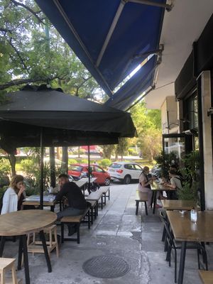 outside seating  at Veganaki in Athens