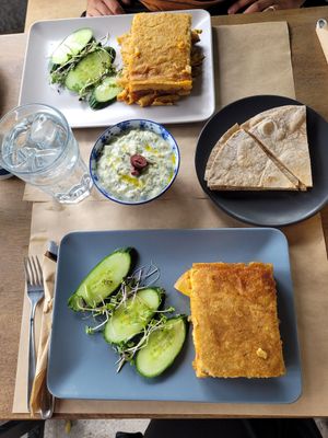 Moussaka, Tzatziki & Pastitsion ☺ at Veganaki in Athens