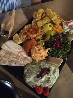 appetizer sharing plate! at Veganaki in Athens