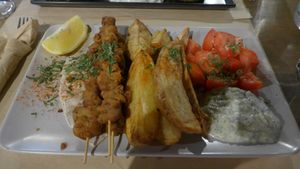 Souvlaki at Veganaki in Athens