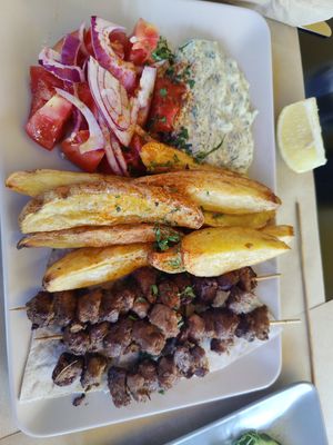 Vegan souvlaki.... Omg delicious!! at Veganaki in Athens