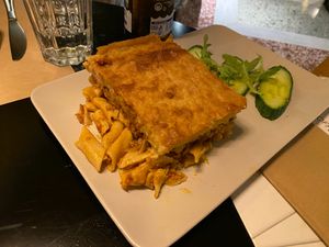 Pastisio at Veganaki in Athens