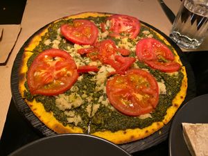 Pesto Pizza at Veganaki in Athens