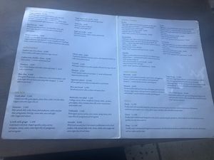 Menu  at Veganaki in Athens