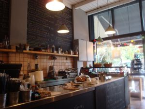 Where is all happens - kitchen and servery at Veganaki in Athens