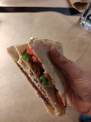 Cheese pitta pocket at Veganaki in Athens