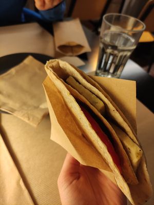 Cheese pitta pocket at Veganaki in Athens