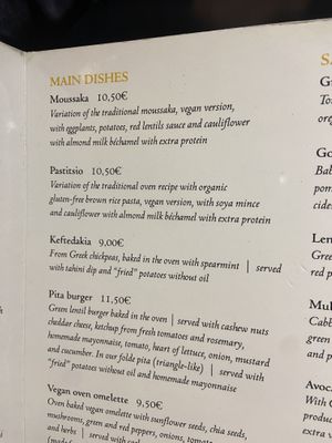 Our dishes   at Veganaki in Athens