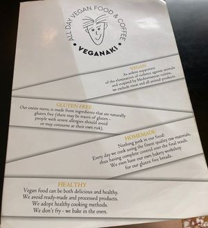 Menu cover  at Veganaki in Athens