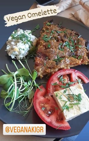 Vegan Omelette at Veganaki in Athens