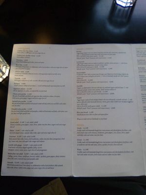 Menu 2/3 at Veganaki in Athens