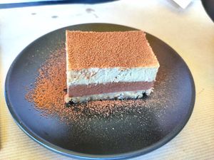 Raw tiramisu at Veganaki in Athens