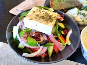 Greek salad at Veganaki in Athens