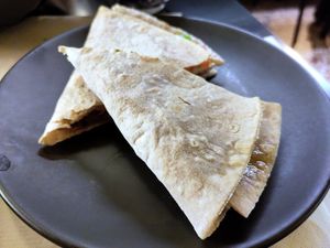 Cheese pita pocket at Veganaki in Athens