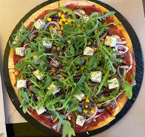 Greek Pizza  at Veganaki in Athens