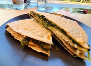 Spinach Pita Pocket at Veganaki in Athens