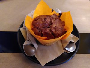 Apple pie muffin at Veganaki in Athens
