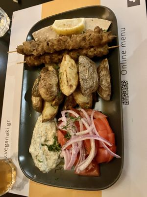 Souvlaki  at Veganaki in Athens