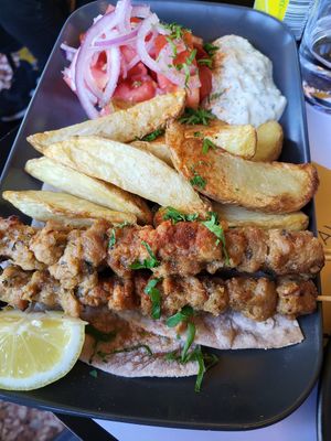 Souvlaki- amazing! at Veganaki in Athens