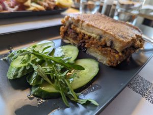 Moussaka 😋 12.5 euros at Veganaki in Athens