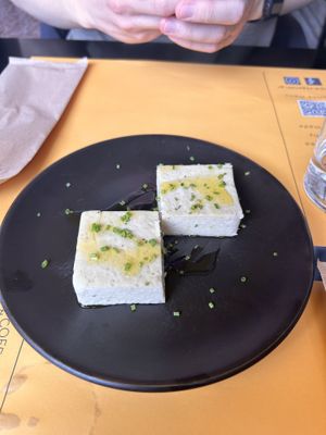 Vegan feta made with cashew   at Veganaki in Athens