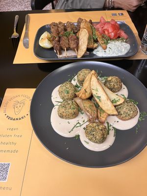 Souvlaki and Keftedakia  at Veganaki in Athens