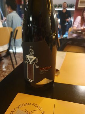 Liatiko red wine from Crete, very nice at a fair price at Veganaki in Athens