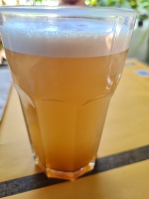 Peach ice tea at Veganaki in Athens