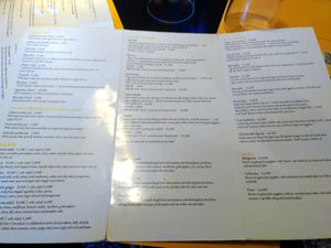 Menu as of June 2024 at Veganaki in Athens