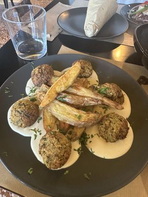 keftedes (meh, pretty much falafel didn't love them!)  at Veganaki in Athens