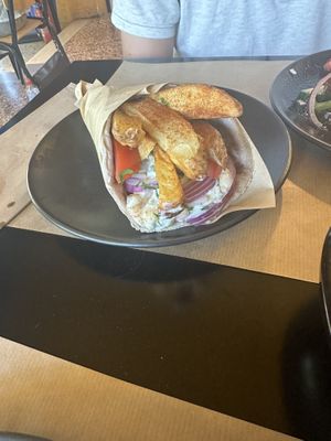 souvlaki wrap (€6) - pretty good  at Veganaki in Athens