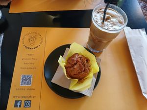 Apple cinnamon muffin at Veganaki in Athens