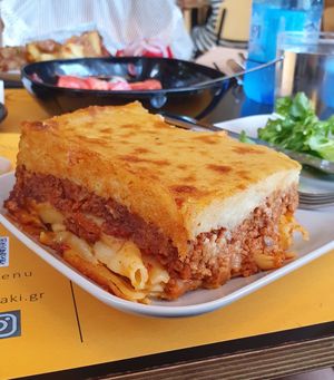 Pastitsio at Veganaki in Athens