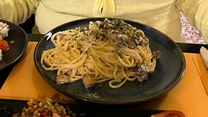 Carbonara was excellent!   at Veganaki in Athens