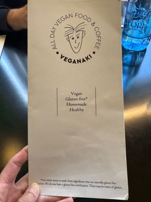 Menu at Veganaki in Athens