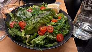 Avocado salad  at Veganaki in Athens