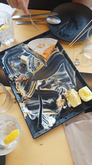 Starter Plate afterwards at Veganaki in Athens