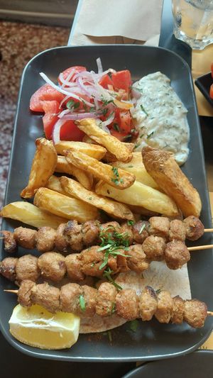 Soy Souvlaki at Veganaki in Athens