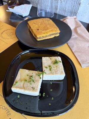 Cashew Feta and traditional pie   at Veganaki in Athens